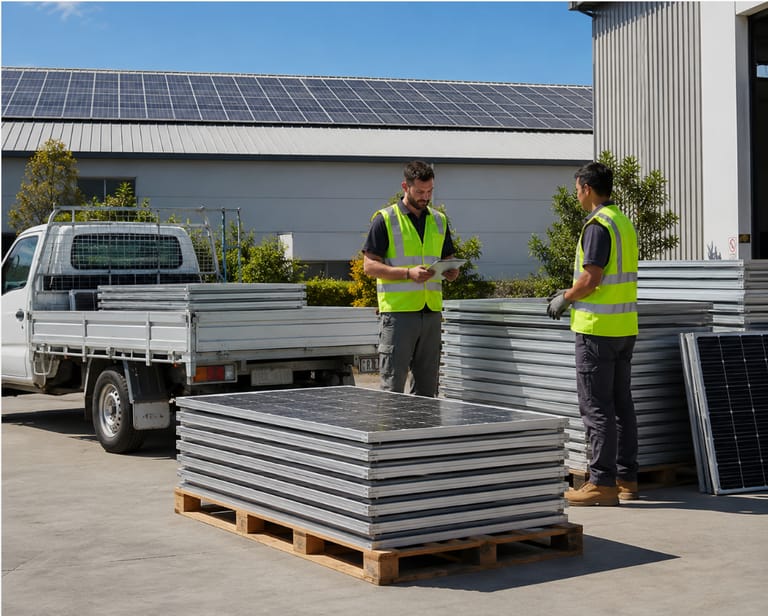 Commercial solar panels ready for ReSova collection